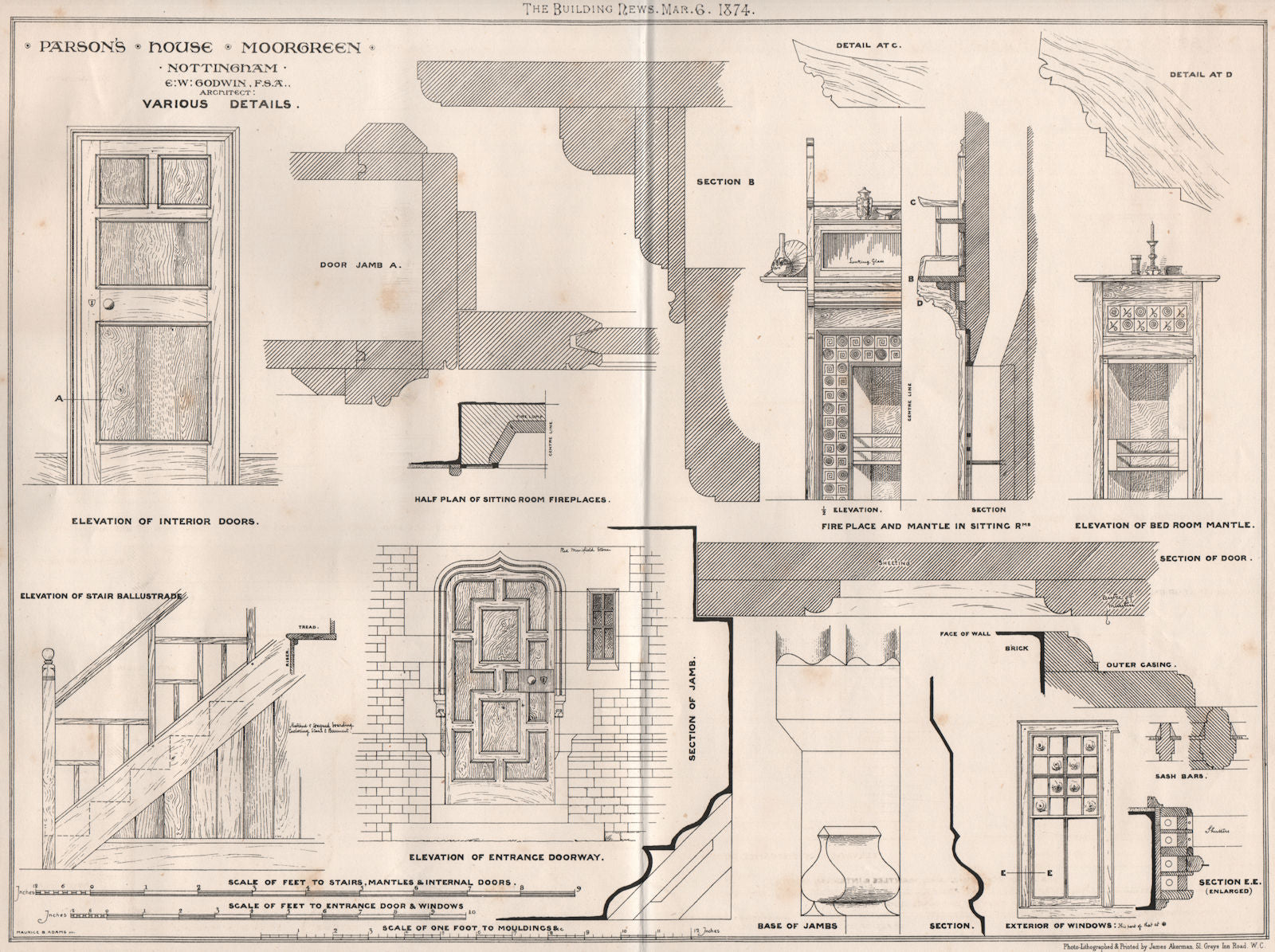 Parson's House, Moorgreen, Nottingham; E.W. Godwin Archt. Nottinghamshire 1874